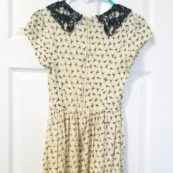 🦂 Penny Dreadful Edgy Victorian Scorpion Dress S 🦂 - Picture 2 of 4